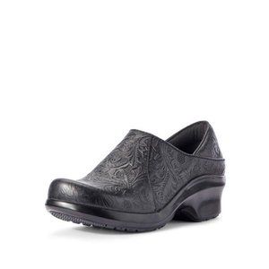 Ariat Hera Expert Clog Women's size 8.5 B Tooled Black Leather Shoe